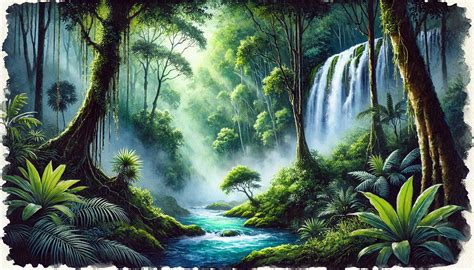 Download Ai Generated Rainforest River Royalty Free Stock