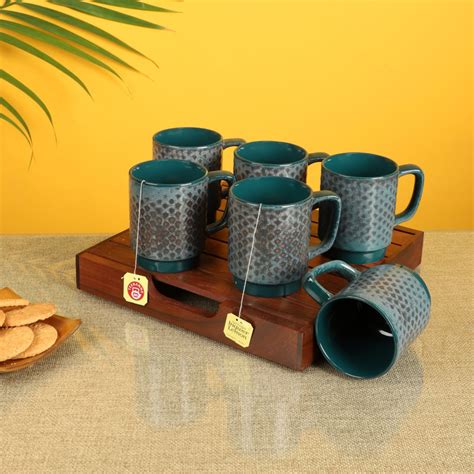 Buy Moorni Emerald Green Tea Cups Set Of In Dubai Abu Dhabi Sharjah