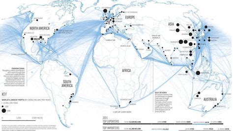 Este Es El Mapa Del Tr Fico Comercial Por Mar Mapas Mapas Del Mundo