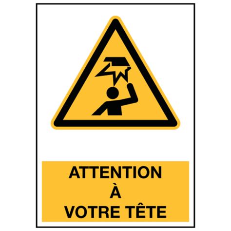 Panneau Attention à Votre Tête Iso 7010 W020 Ozc Signalétique