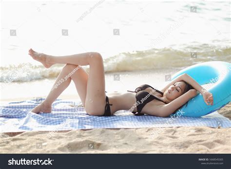 Portrait Asian Woman Sexy Bikini Seaside Stock Photo Shutterstock