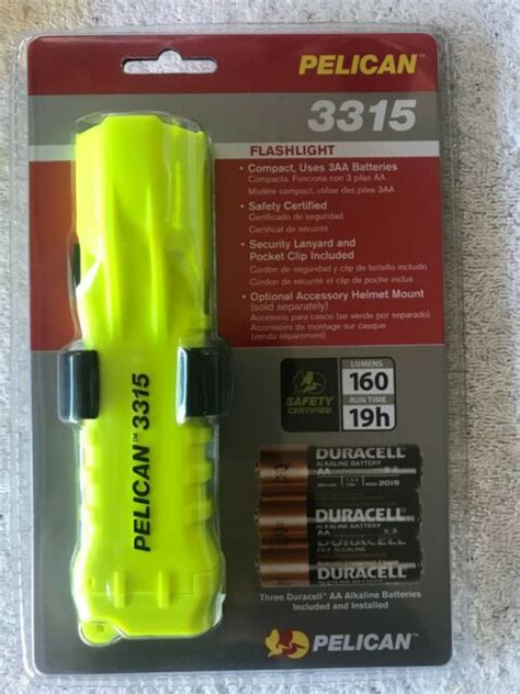 Pelican 3315 Led Safety Certified Flashlight 160 Lumens 3aa Led