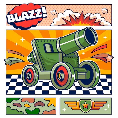 Premium Vector Hand Drawn Cannon Cartoon Illustration