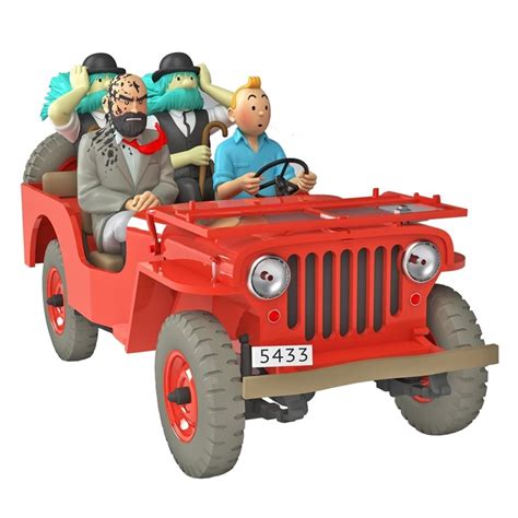 Tintin Jeep Willys MB 1943 Resin Statue Moulinsart 29947 Xfueru