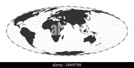 Vector Weltkarte Bromley Projektion Geografische Karte Mit Breiten