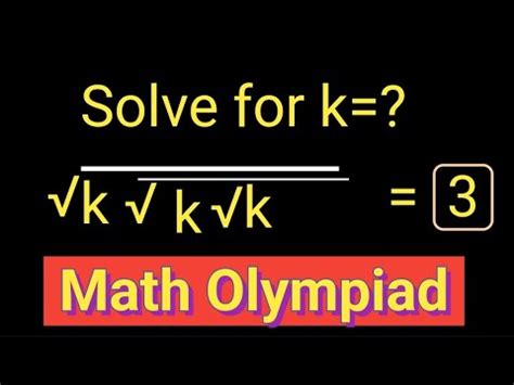 Math Olympiad A Beautiful Radical Problem Math Tricks Question