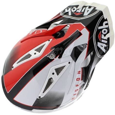 Capacete Airoh Aviator Ace Amaze Vermelho Grid Motors