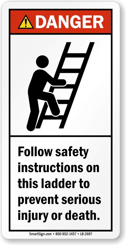 Ladder Safety And Warning Labels Affordable Yet Durable