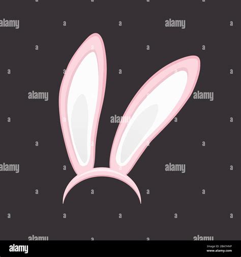 Easter Bunny Ears Isolated Cartoon Cute Rabbit Headband For Poster