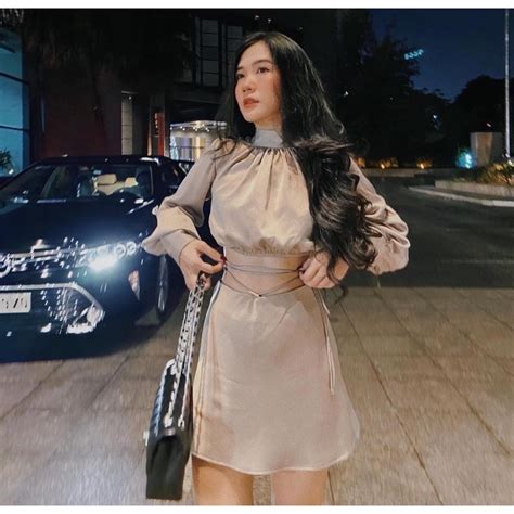 SET ÁO NUDE CỔ CAO NHÚN CHÂN VÁY CỘT DÂY EO Shopee Việt Nam
