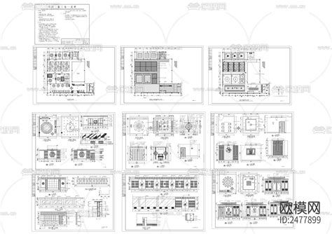 某餐厅装修全套cad施工图 免费3dmax模型库 欧模网