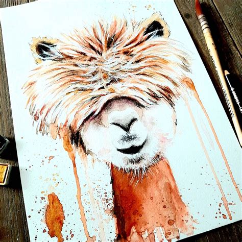 Alpaka Aquarell Poster Bleib Cool Du Kannst Sie Nicht Alle Etsyde