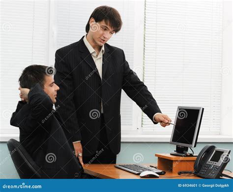 Two Businessmen Having A Discussion Stock Image Image Of Adult Learn