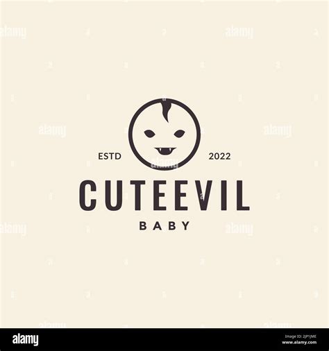 Hipster Face Baby Devil Logo Design Stock Vector Image And Art Alamy