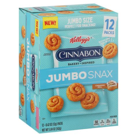 Kelloggs Cereal Cinnamon Roll Jumbo Snax 12 Packs Brookshires