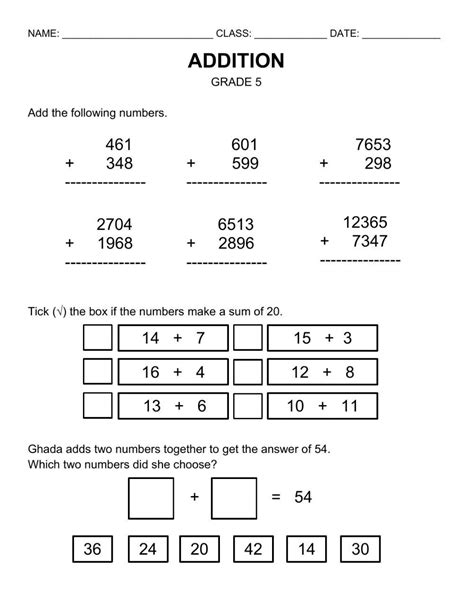 5th Grade Math Worksheets Pdf Printable Pdf Worksheets