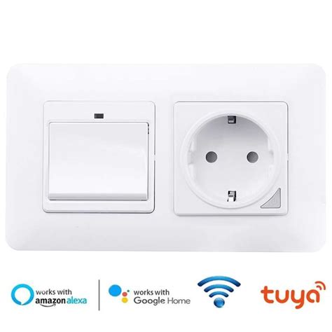 Tuya Schuko Stopcontact Met Verzonken Smart Wifi Wandschakelaar