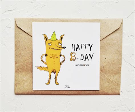 Set Of Rude Birthday Penis Cards For Adults Abusive Nude Printable Card Funny Sex Art Etsy