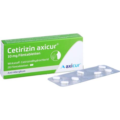 Cetirizin Axicur Mg Filmtabletten St Allergie Heuschnupfen