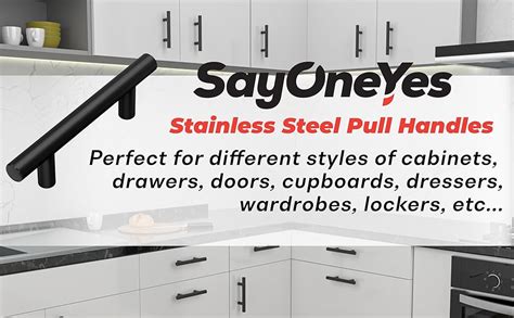 SAYONEYES 20 Pack Matte Black Cabinet Handles 3 Inch Hole To Hole