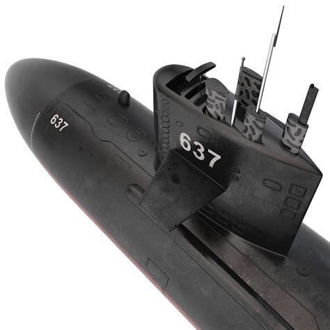 uss sturgeon submarine 3d model