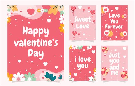 Valentine's Day Card Template 5414608 Vector Art at Vecteezy