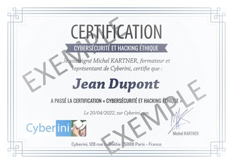 Certification Cybers Curit Et Hacking Thique Cyberini