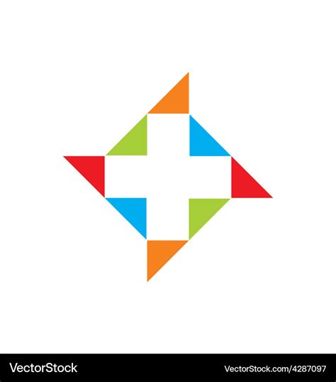 Medic cross color logo Royalty Free Vector Image