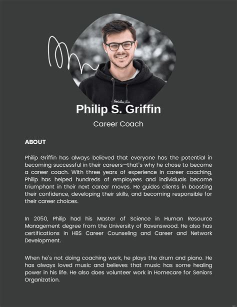 Professional Bio In Word Templates Designs Docs Free Downloads