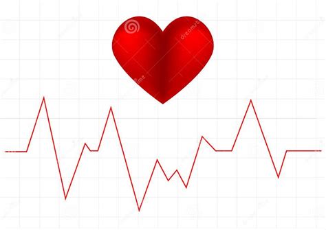 Heart Beat Graph And A Heart Symbol Stock Illustration Illustration