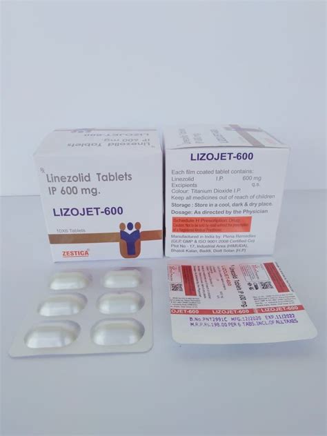 Linezolid 600 Mg Tablets Lizojet 600 At Rs 1980 Box Pharmaceutical