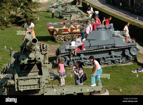 Beograd, Kalemegdan, fortress, children playing on tanks Stock Photo ...