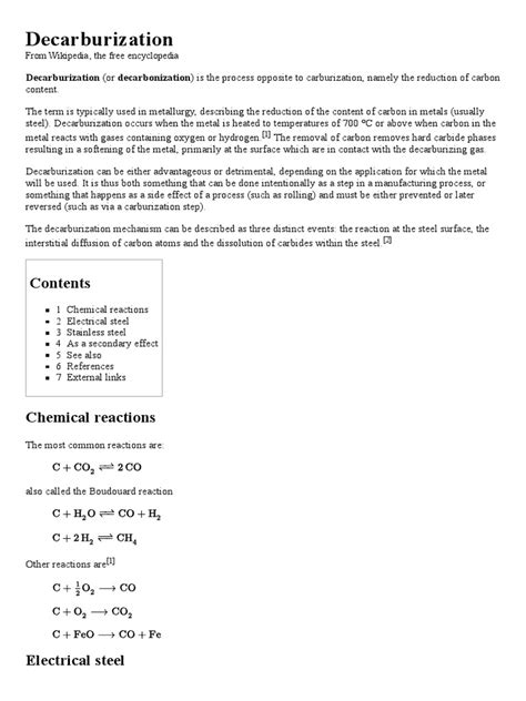 Decarburization | PDF | Metals | Chemical Process Engineering