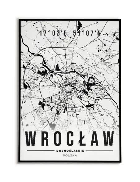 Plakat Z Map Miasta Wroc Aw Grafika Nr