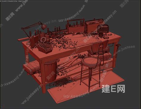 【现代工作台3d模型】建e网现代工作台3d模型下载 Id108878620 打造3d现代工作台模型免费下载平台