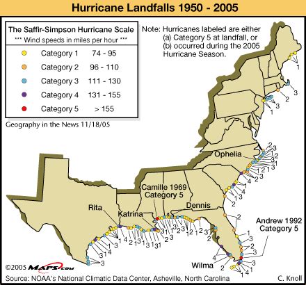 hurricane landfall map | InCarto