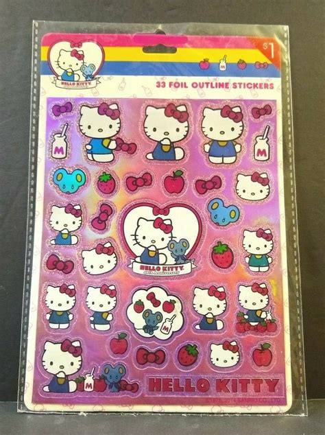 Lot Of 5 Sanrio Hello Kitty Sticker Book 3 Sheets Puffy Outline And