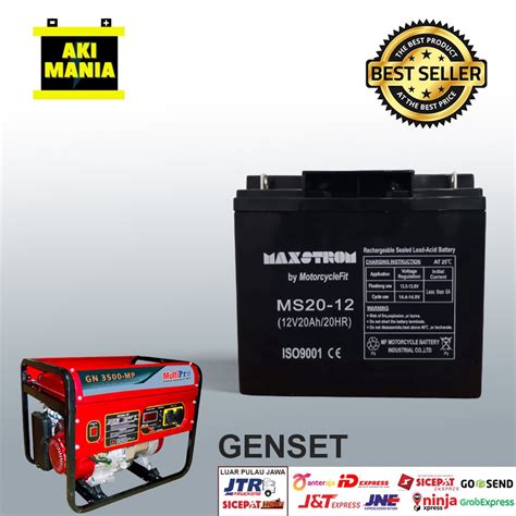 Jual Aki Genset 12V 20Ah Aki UPS MAXSTROM 6 DZF 20 PALING BAGUS