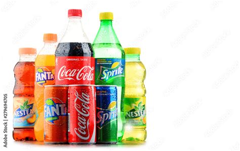 Bottles Of Assorted Coca Cola Company Soft Drinks Foto De Stock Adobe