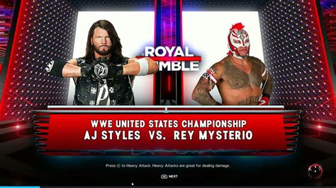 WWE 2K23 AJ Styles Vs Rey Mysterio No Disqualification Match U S