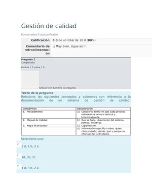 Examen Semana Gesti N De Calidad Examen Tercer Parcial Segunda