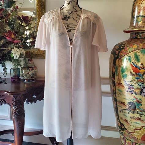 Vintage Intimates Sleepwear Vintage Sheer Pink Peignoir Lingerie Robe Poshmark
