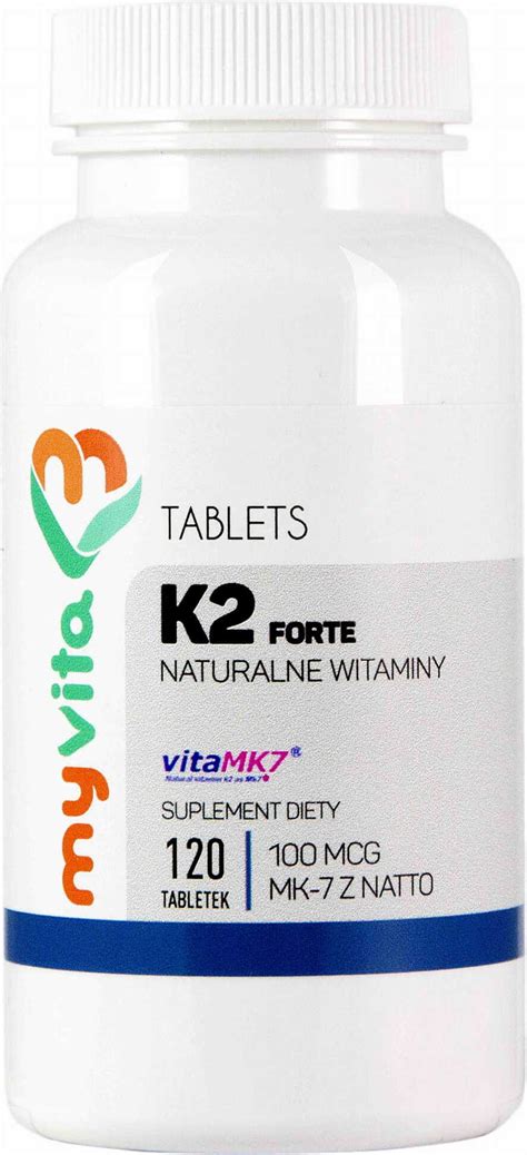 Witamina K2 MK 7 K2 MK7 100mcg Z Natto K2MK7 120 Tabletek MyVita