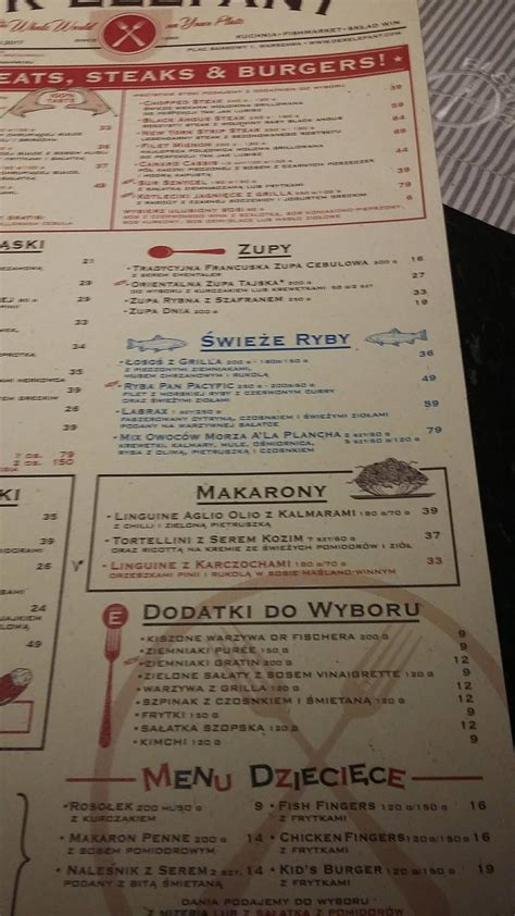 Menu At Der Elefant Pub And Bar Warsaw