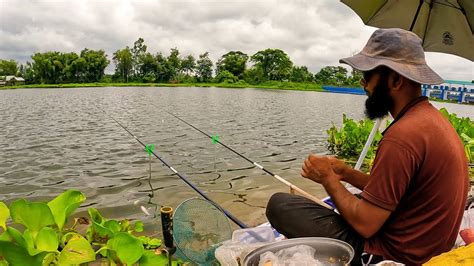 Traditional Hook Fishing Video In Village River Rainy Season Fishing In