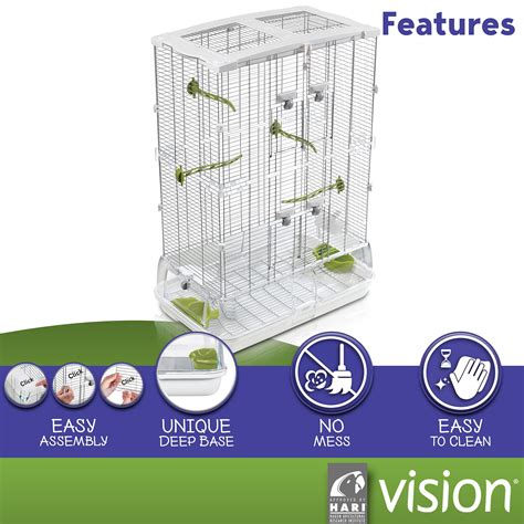 Medium Vision Bird Cage With Small Wire Size Double 34 H X 25 W X