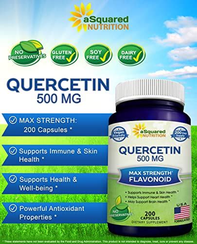 Asquared Nutrition Quercetin Mg Supplement Capsules