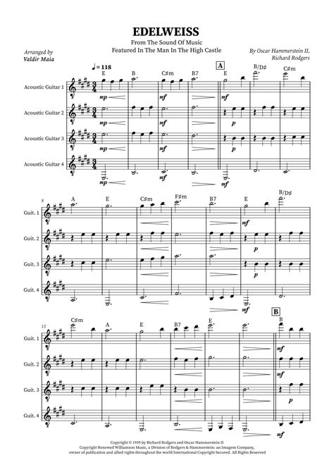 Edelweiss Arr Valdir Maia By Christina Perri Sheet Music For Guitar