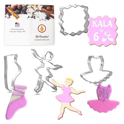 Cookiecutter Ballet Piece Cookie Cutters Set Ballerina Tutu