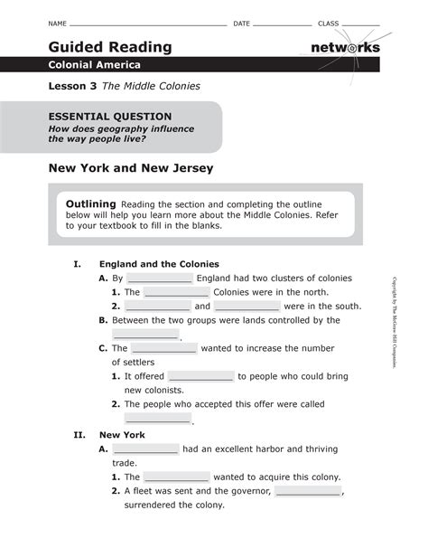 Guided Reading Homework Copyright By The Mcgraw Hill Companies